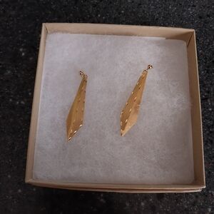 Vintage 14k Gold Geometric Kite Shaped Dangled Earrings